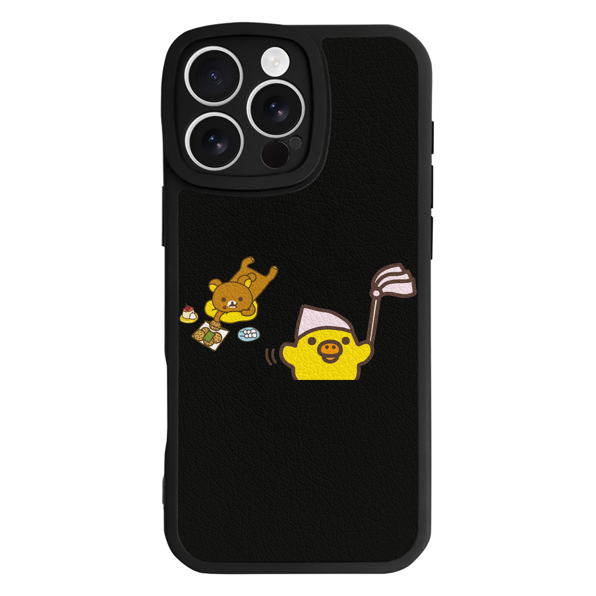（画像用） リラックマ リラックマ キイロイトリ Rilakkuma Korilakkuma Kiiroitori 【iPhone 16シリーズ対応】シリコンスマホケース（レザー調） 材質：シリコン